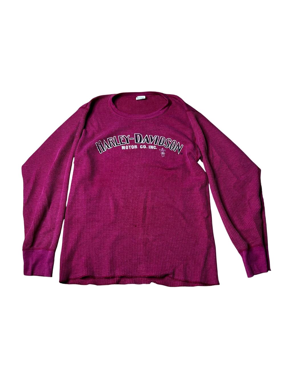 Vintage 80s Harley Davidson Thermal Long Sleeve Shirt